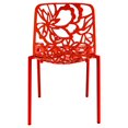 thumbnail image 4 of Afuera Living Modern Indoor Outdoor Aluminum Dining Chair in Red Set of 4, 4 of 9