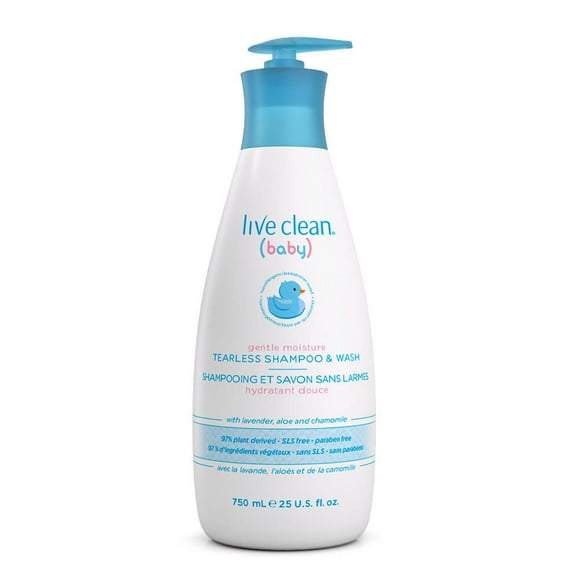 Live Clean Baby, Gentle Moisture Tearless Shampoo & Wash 750ml