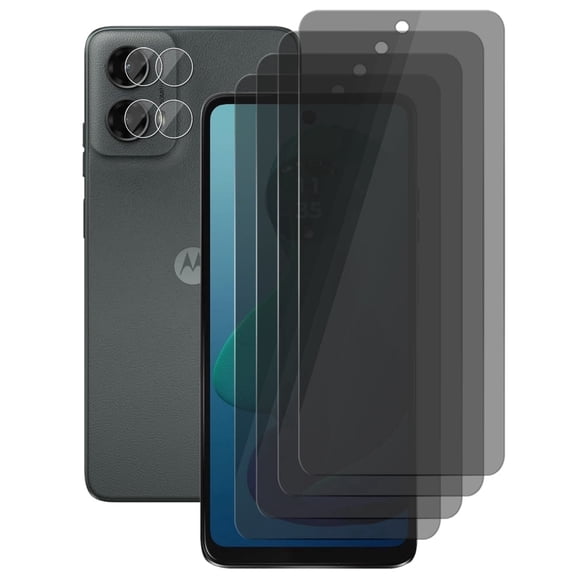 UZWZW (4 2) for Motorola Moto G 5G 2024 Privacy Screen Protector Tempered Glass with 2 Pack Camera Lens Protector