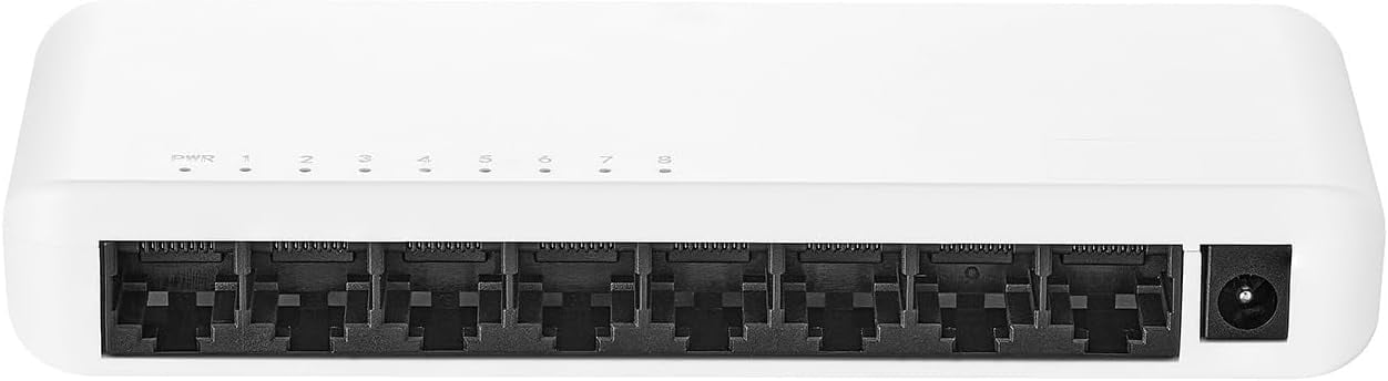 8 Port Gigabit Unmanaged Ethernet Switch, 8 x 100/1000Mbps Ports, Home Office Network Hub Splitter, Plastics Desktop & Wall Mount Network Switch