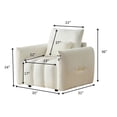 thumbnail image 4 of CQSXDA Modern 35 Inch Teddy Fabric Sofa With Plush Upholstered Pillow For Apartment Living Room Office, Off White, 4 of 9