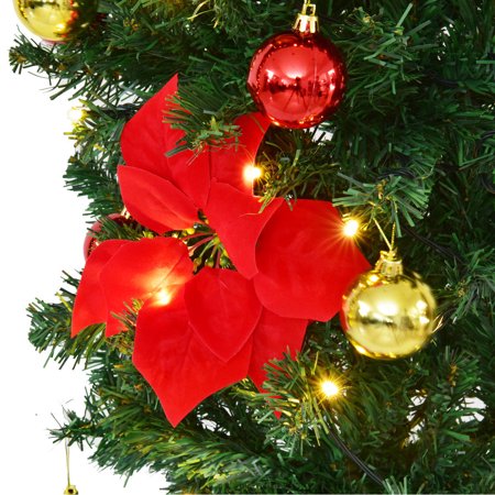Costway 7 5 X6 7 Pre Lit Artificial Arched Christmas Tree Archway