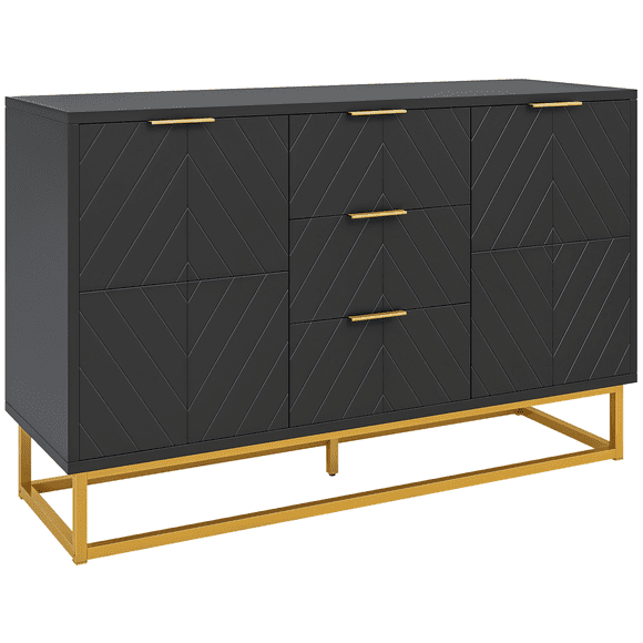 HOMCOM 3-Door Storage Cabinet Sideboard for Dining Room, Living Room