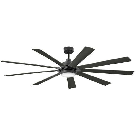 904280FBB-LWD Hinkley Lighting Turbine - 9 Blade Ceiling Fan with Light Kit-17.5 Inches Tall and 80 Inches Wide-Matte Black Finish-Matte Black Blade