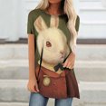 thumbnail image 2 of Camisetas de cuello redondo para mujer Camisetas con estampado vintage Camisetas de manga corta Blusa Tops Fridja bn4523, 2 of 5