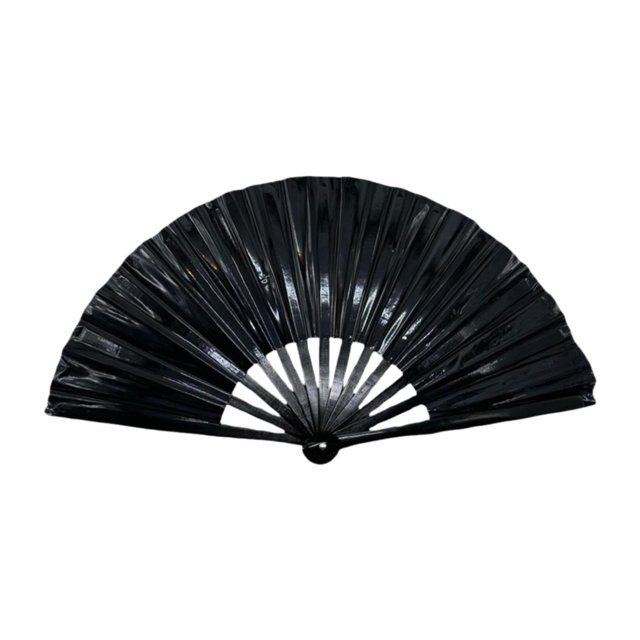 Abanico de baile plegable decorativo plegable compacto multifuncional creativo elegante Negro