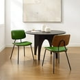 thumbnail image 3 of Green Faux Leather Modern Bentwood Dining Side Chair with Metal Legs in Dining Room, 3 of 6