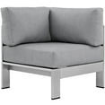 thumbnail image 2 of Silver Gray Shore Outdoor Patio Aluminum Corner Sofa EEI-2264-SLV-GRY, 2 of 4