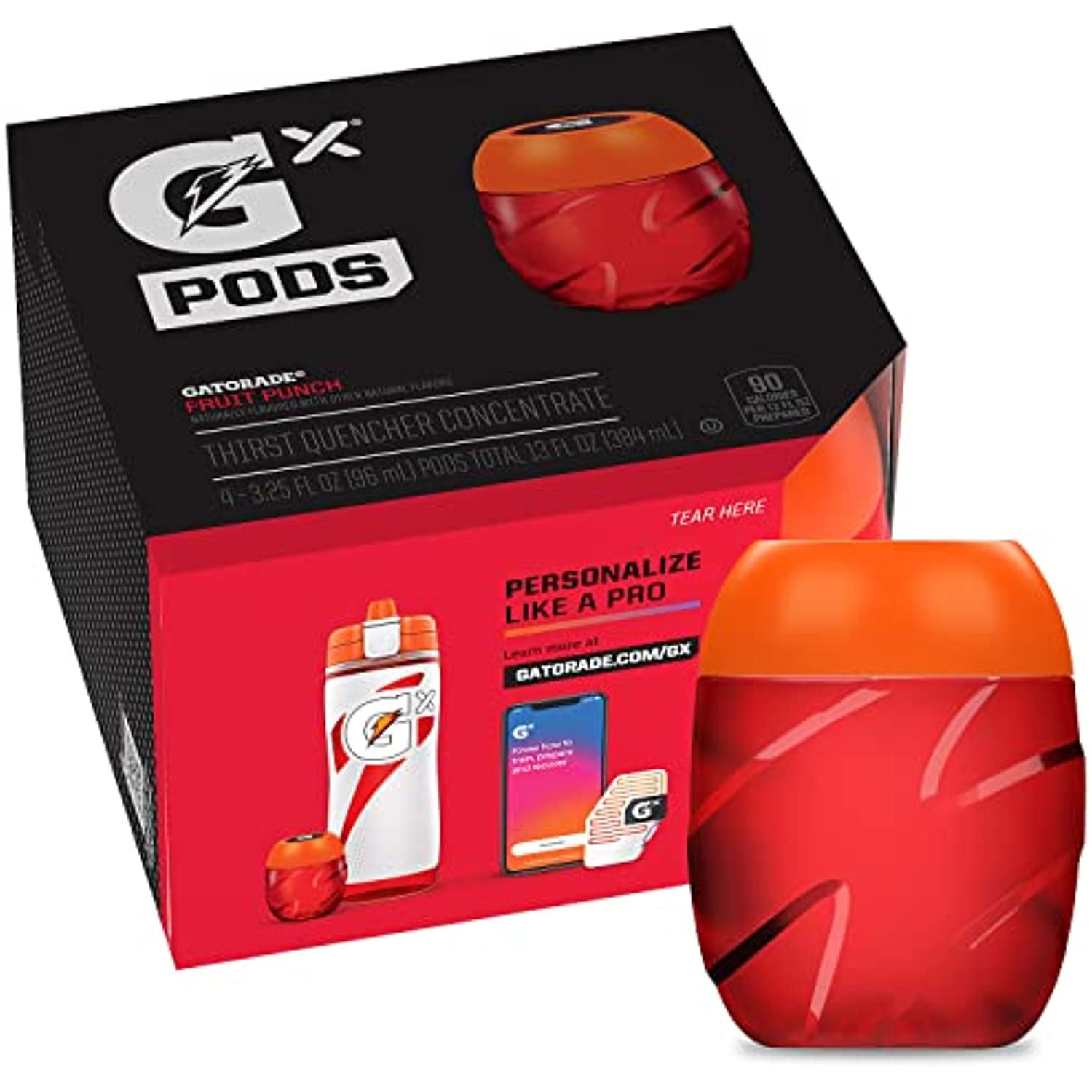 Gatorade GX Pods Fruit Punch RED One 4 Pack 