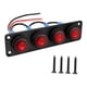 thumbnail image 4 of Panel de interruptores basculantes impermeable que reemplaza interruptor de encendido y apagado precableado. Panel de luz LED roja para camiones, 4 pandillas, 4 of 8