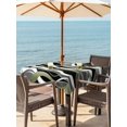 thumbnail image 3 of Outdoor Tablecloth with Umbrella Hole and Zipper, Sage Green Stripe Waterproof Patio Tablecloth for Dining 54''x54'', Grey White Geometric Modern Abstract Wipeable Table Cover for Picnic BBQ Party, 3 of 9