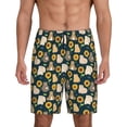 thumbnail image 1 of Balery Bear Sunflower Pantalones cortos de pijama de punto de algodón para hombre con cinturilla y bolsillos-XX-Large, 1 of 6