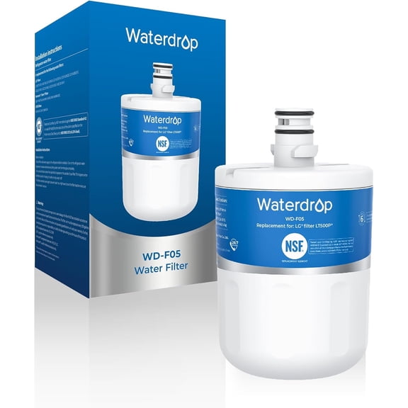 Waterdrop 5231JA2002A Refrigerator Water Filter, Replacement for LG® LT500P®, GEN11042FR-08, ADQ72910911, ADQ72910901, Kenmore 9890, 46-9890, LFX25974ST, LMX25964ST, LSC27925ST, Packing May Vary