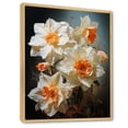 thumbnail image 2 of Designart "White Affodils love expression III" Floral Floater Framed Canvas Wall Art, 2 of 7
