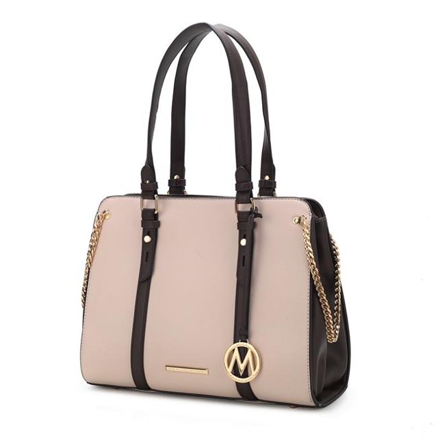 MKF Collection by Mia K. MKF-X733BG Sac à Main en Cuir Vegan Color Block pour Femmes