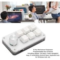 thumbnail image 2 of ZOUSSIQI Programmable Keyboard, 6 Key One Handed Mechanical Keyboard with Knob,Poortable Multifunctional Mechanical Gaming Keypad for Gaming Office (White) CA919-19258, 2 of 9