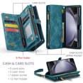 thumbnail image 6 of Fun-Casery for Samsung Galaxy Z Fold 6 Case,Retro Premium Folio Soft Leather Credit Card Slots RFID Blocking Kickstand Rugged Shockproof Protective Case with Strap for Samsung Galaxy Z Fold 6,Green, 6 of 7