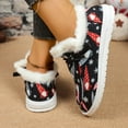thumbnail image 4 of Chenyee Womens Loafers Fashion Christmas Print Slip On Sneakers Warm Fleece Lined Walking Shoes, 4 of 7