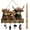 1PC#2, variant on Key Holder Wall Mount, Personalized Bullhead Animal Wooden Towel Key Hooks, Wall Coat Hanger Hooks with 4 Hooks, Decorative Coat Rack for Entryway Hallway Bathroom ((2PC)
