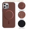 thumbnail image 6 of Allytechgroup iPhone 11 Pro Case with Magnetic Ring, Compatible with Magsafe Slim Back Cover Flannel Inner Lining Shockproof Protective Phone Case for Apple iPhone 11 Pro, Brown, 6 of 6