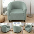 thumbnail image 5 of AIGIA Club Chair Slipcover Stretch Soft Jacquard Tub Chair Cover Round Barrel Chair Covers Non Slip Armchair Covers, 5 of 10