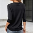 thumbnail image 4 of Kingdiese Womens Half Sleeve For Elbow Length Crew Neck Loose Blouse Summer Casual Lightweight Plus Size 1/2 Sleeve Shirts Mens Pullovers Quarter Zip Sweater, Size M, 4 of 5