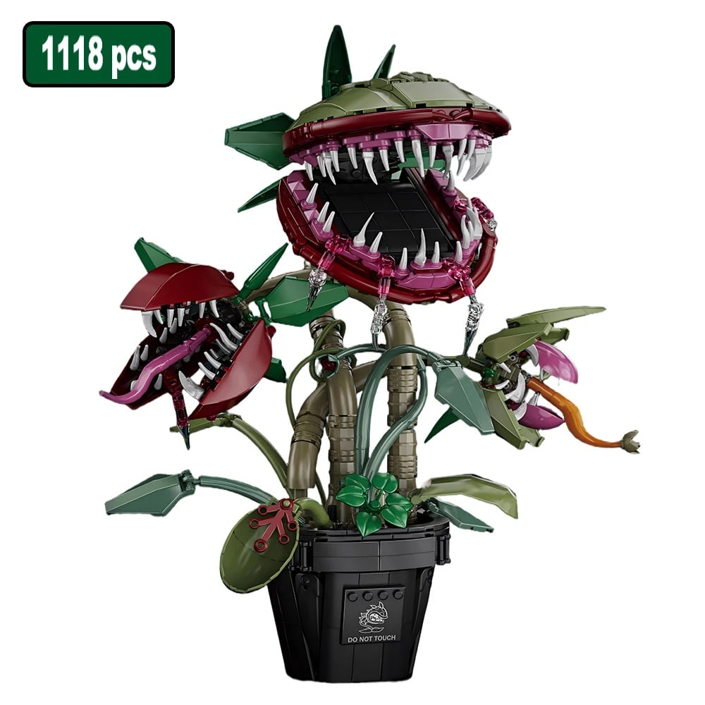 MOC Carnivorous Flower Potted Plant Building Blocks Set Creative Exotic Plant Model Kit Educational STEM Toy for Kids Age 14+ DIY Gift