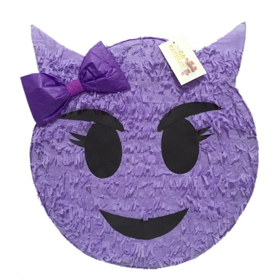 APINATA4U Purple Sneaky Emoticon Pinata 16"