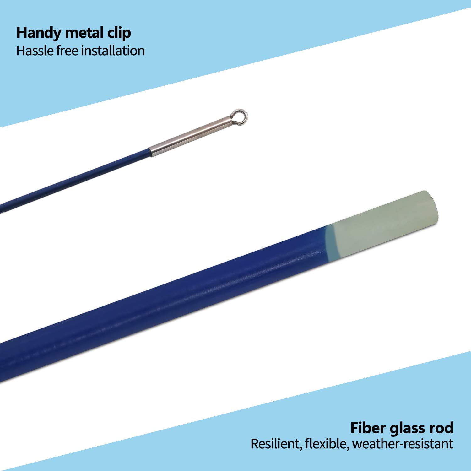 Anley 10Ft Telescopic Flagpole - Fiberglass Outdoor Telescoping Flag Pole (Blue)