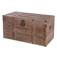 thumbnail image 6 of Wooden Rectangular Lined Rustic Storage Trunk with Latc, 6 of 10