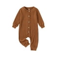 thumbnail image 1 of Gupgi Unisex Baby Rib Rompers 3M 6M 9M 12M 18M Infant Solid Color Long Sleeve Henry Jumpsuits, 1 of 8