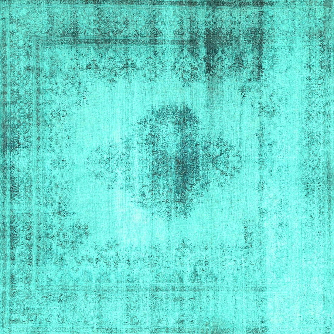 Ahgly Company Indoor Square Persian Turquoise Blue Traditional Area ...