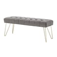 thumbnail image 4 of Weston Home Addison Tufted Bench, Grey, 4 of 8