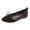 Brown, variant on Women's Flat Ballet Shoes Block Color Bow Suede Round Toe Slip on Casual Fashion Lightweight Business Work Dress Shoes Brown Size 7.5