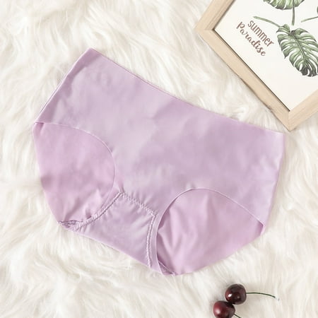 Juslio Women s Panties Mid Waist Ice Silk Breathable Soft Sexy Soft Elastic Breathable Underwear