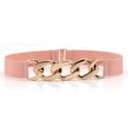 thumbnail image 5 of Waist Belt Golden Polished Metal Chain Buckle Elastic Elegant Wide Women Dress Shirt Coat Belt Clothing Accessories, 5 of 7