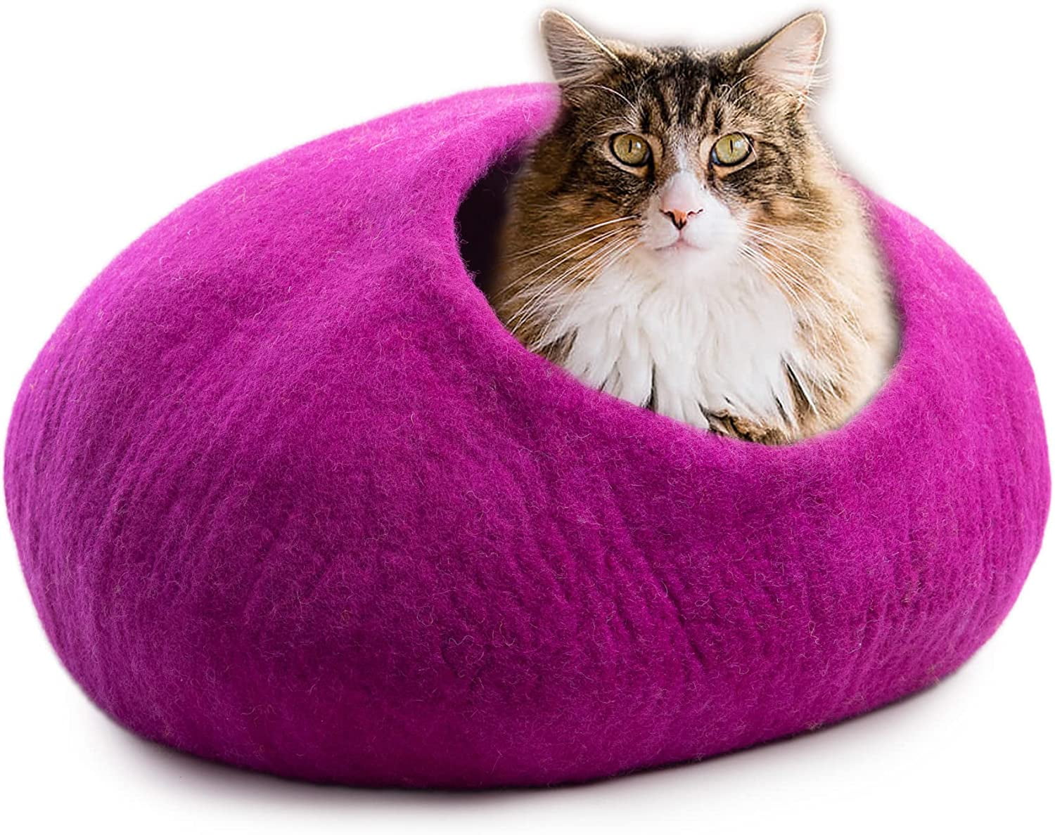 Woolygon Wool Cat Cave Bed Handcrafted from 100 Merino Wool, Eco