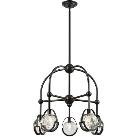 

Chandeliers 5 Light Fixtures With Oil Rubbed Bronze Finish Metal/Glass Material E12 Bulb 25