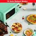 thumbnail image 6 of Galanz Retro Countertop Microwave Oven with Auto Cook & Reheat, Defrost, Quick Start Functions, Easy Clean with Glass Turntable, Pull Handle, .7 cu ft, Green, 6 of 8