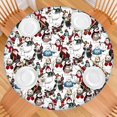 thumbnail image 2 of Multicolor Christmas Snowman Pattern Round Fitted Tablecloth with Elastic Edge,Dining Table Cover Waterproof,Outdoor Round Tablecloth for Camping,Dining,Indoor and Outdoor, 2 of 7