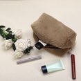 thumbnail image 3 of Unique Bargains Small Plush Makeup Bag Soft Beauty Cosmetic Bag Cute Travel Zipper Toiletry Bag for Women Brown, 3 of 7