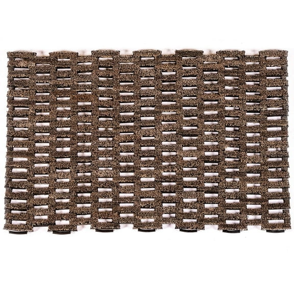 Outdoor Rug Door Mat, Dura-Rug Fabric Tire-Link Welcome Rubber or Entrance Front Door Mat for Home, Heavy Duty, All Weather, , Sturdy & Easy to Clean, Straight Weave