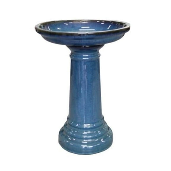 Aviatra 24-Inch Ceramic Birdbath Blue Transitions