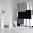 thumbnail image 2 of Geometric Pattern Shower Curtain for Bathroom - Grey and Black Shower Curtain Sets 72 X 72 Inches, 2 of 4