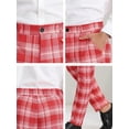 thumbnail image 6 of INSPIRE CHIC Men's Business Plaid Lightweight Regular Fit Flat Front Checked Pants 30 Red, 6 of 7