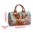 thumbnail image 2 of Embroidered Quilted Duffle Bag Women's Nature Print Tote, Weekend Travel Shoulder Bag for Short Trip Getaway, Carry On Luggage for Flight, Gym Bag​, F, 2 of 9