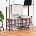 thumbnail image 3 of Yayeee Foldable Storage Basket for Shelves with Handles Set of 2 Waterproof Cloth Bins, Purple Jam, 3 of 7
