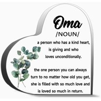 Best Oma Gift For Grandma Funny Oma Definition Keepsake Grandmother Birthday Gift From Grandchildren Gifts Desk Decorative Sign Acrylic Sign For Office Desk Table Shelf 3.9X3.9In