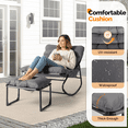 thumbnail image 3 of Ktaxon Rocking Chair with Ottoman &Plush Cushion, Metal Rocker Set for Indoor Outdoor, Grey, 3 of 10