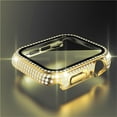 thumbnail image 1 of Compatible with Apple Watch Case 44mm 40mm with Screen Protector Bling Case Crystal Diamond Tempered Glass Protective Cover for Apple Watch Series 6 5 4 SE,gold, 1 of 6